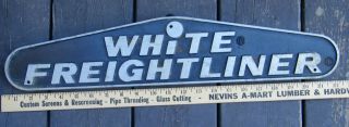 Vintage White Freightliner Emblem Removed From Semi Truck Cast Aluminum