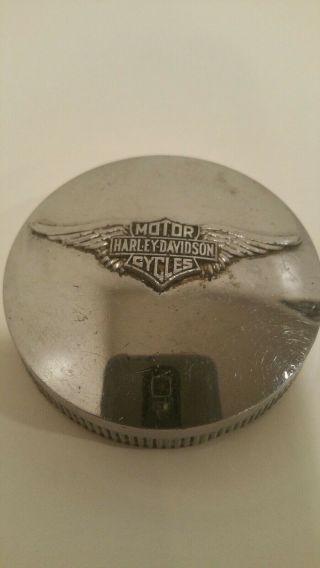 Vintage Harley Davidson Chrome Gas Tank Fuel Cap
