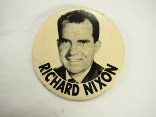 Richard Nixon Political Campaign Pin - Back Pin 3 "