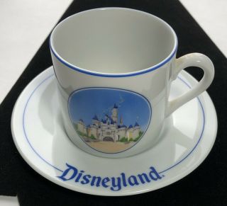 Vintage Disneyland Small 4 Oz Porcelain Cinderella Magic Castle Mug Cup & Saucer