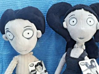Disney Tim Burton FRANKENWEENIE Victor & Elsa bendable plush dolls with tags 3