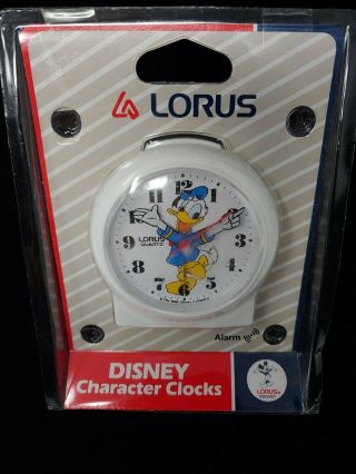 Vintage Disney Lorus Quartz Alarm Clock Donald Duck White Hong Kong -