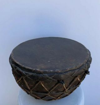 African Antique Ethiopian Leather Ceremony Drum Ethiopia,  Africa Tribal Estate