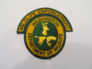 Washington State Conservation Dept Of Wildlife Warden Patch Old W/tab