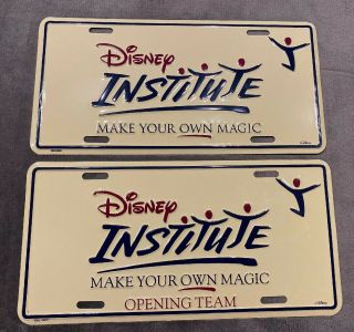 Vtg Disney Institute Make Your Own Magic Raised Metal License Plate -