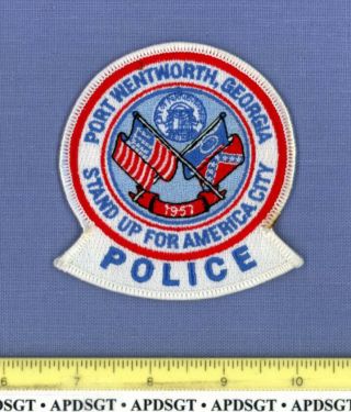 Port Wentworth Georgia Sheriff Police Patch Civil War Csa Battle Flag Fe 3.  5 "