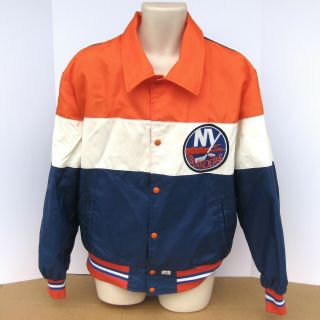 Vintage Shain York Islanders Nylon Jacket Mens Size Xl Nhl Ny Hockey
