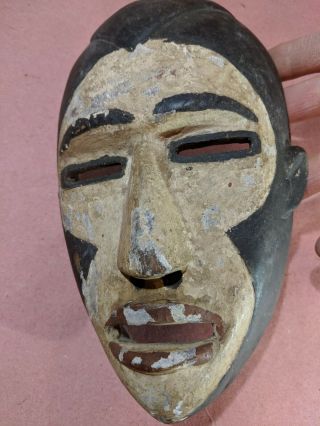 Painted African Mask of Unknown Origin — Authentic Hand Carved Wood Artwork 3