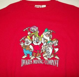 Authentic Walt Disney 7 Dwarfs Mining Company Sweatshirt Small Red Perfect