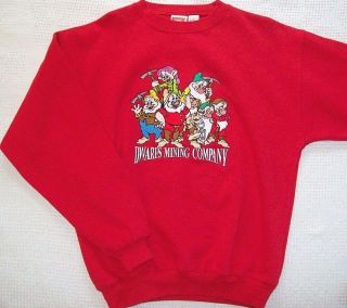 authentic Walt Disney 7 DWARFS MINING COMPANY Sweatshirt Small Red PERFECT 2