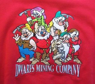 authentic Walt Disney 7 DWARFS MINING COMPANY Sweatshirt Small Red PERFECT 3
