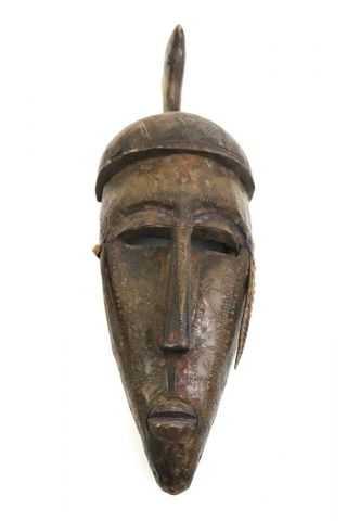 Antique African Tribal Art Bamana Kore Mask Marka Bronze & Wood Mali