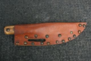 Antique Trade Knife And Tacked Leather Sheath Old Native American Plains Indian