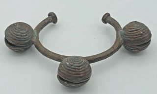 Antique African Yoruba Copper Bell Currency Trade Dance Cuff Bracelet
