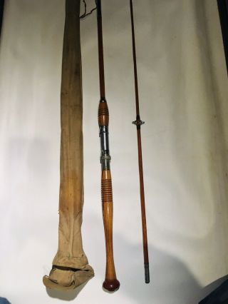 Vintage Horrocks - Ibbotson Tonkin Cane Fishing Rod - King Model.  2 Pc.  5’ 8”