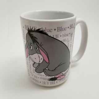 Disney Winnie The Pooh Eeyore Coffee Cup Mug White White Blue