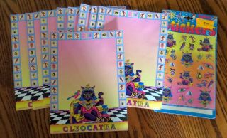 Vintage Lisa Frank Cleocatra : 2 Sheet Sticker Pack,  9 Stationary Sheets
