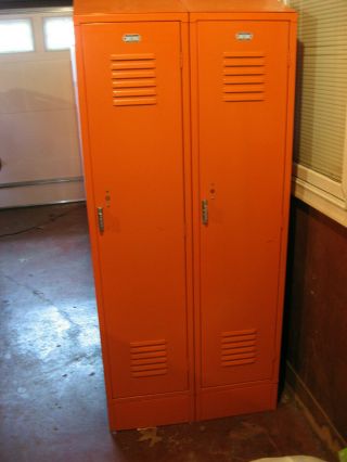 2 X 2=4 Lockers Penco Vintage Heavy Metal Steel Lockers School Gym Athletic