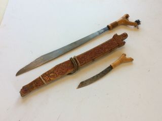 Old Antique Vintage Borneo Dayak Dyak Mandau Sword