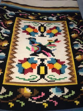 Brilliant Vintage Native American Navajo Style Weaving Rug / Blanket / Colorful