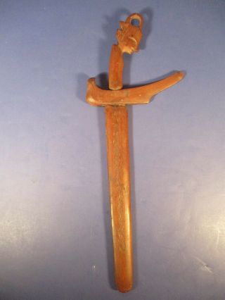 Antique Wooden Carved Sword Blade Philippine Weapon