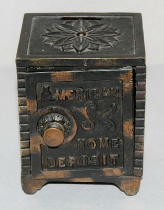 Antique Cast Iron American Home Deposit Safe Bank