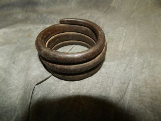 Antique West African Bronze/copper Coil Bracelet 13.  7 Oz