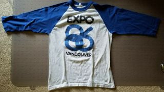 Vintage Expo 86 Vancouver T - Shirt 3/4 - Sleeve Small