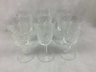 6 Vintage Lead Crystal Wine Glasses/goblet Stemware 7 " Beveled Cut