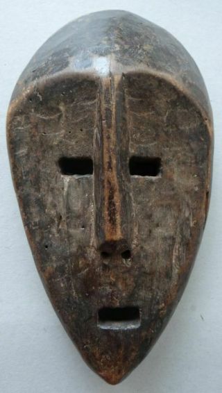 Mask Bwami - Lega Society Dem.  Rep.  Congo Light Wood Perforated Chin Dark Colored