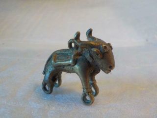 Vintage African Benin Tribe Type Small Bronze Figure Of A Buffalo