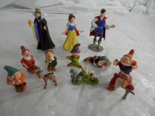Disney Snow White & The Seven Dwarfs,  Queen & Prince Pvc Cake Toppers
