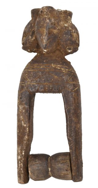 Baule Figural Heddle Pulley Three Faces Ivory Coast African Art