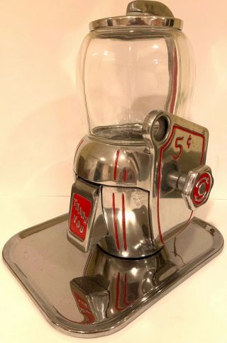 Rare Vintage Early 1940s Atlas Bantam Peanut Vending Machine 5 Cents W/ 2 Keys