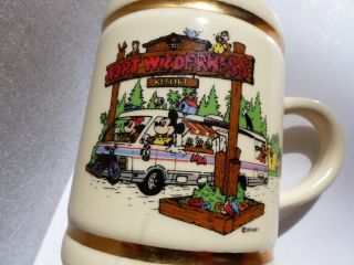 Vintage Disney Camp Wilderness 14 Oz Coffee Mug Usa Mickey Minnie Goofy Rv