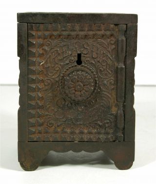 1897 Cast Iron Treasure Safe Floor Safe Form Figural Still Bank By J E Stevens