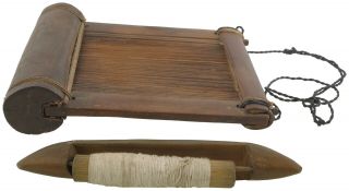 Weaving Tool African Old Kente Loom Wooden Woven Cloth Textile Art Ashanti Ghana
