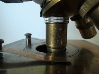 Vintage German Zeiss Winkel Microscope No.  125552 in Wooden Case,  Circa 1930? 2
