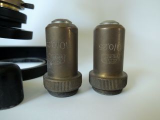 Vintage German Zeiss Winkel Microscope No.  125552 in Wooden Case,  Circa 1930? 3