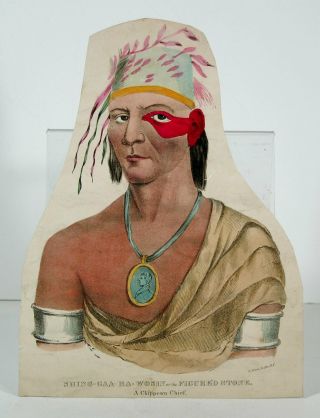 1830s Native American Indian Currier & Ives Style Stone Litho James Otto Lewis 2