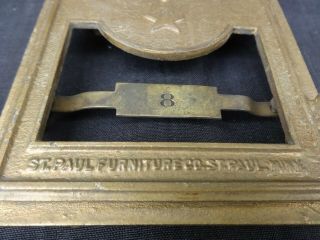 Antique Cast Bronze Post Office Box Door & Frame Mfg by St.  Paul Furniture Co.  8 2