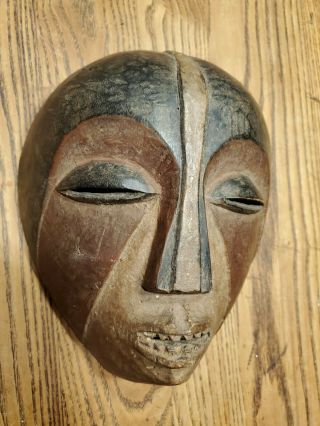 Hand Carved Wooden African Tribal Mask 9 1/2  Tall