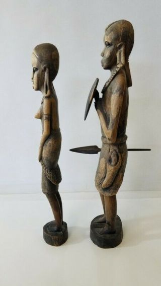 Vintage African Tribal man and woman wood carving sculpture 17 