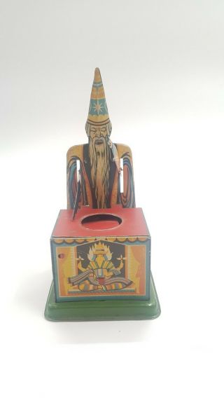 - Rare - German Tin Magie Mechanical Bank / Moneybox - 1900 - 1935 (1 Missing Part)