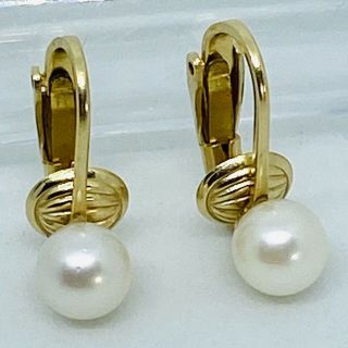 Vintage Womens Clip On Earrings 14k Gold Pearls Drop