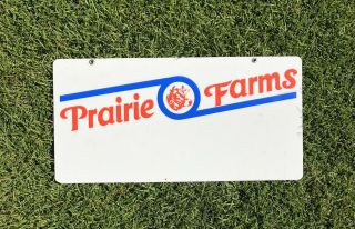 Vintage 1970’s Prairie Farms Ice Cream Fiberglass Sign 30” X 16” Double Sided