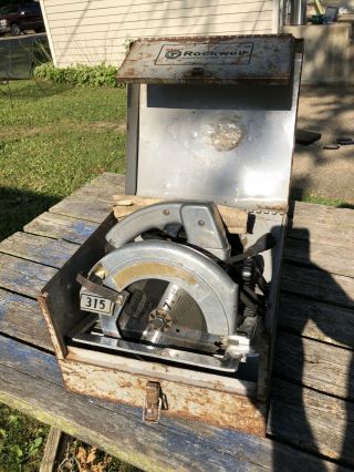 Vintage Rockwell 315 Circular Saw 7 1/4” With Case Wrenches Blades