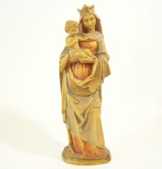 Anri Madonna Child Baby Jesus Italy Figurine Statue Hand Carved Wood Vintage