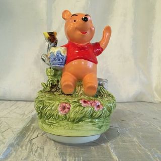 Vintage Disney Winnie The Pooh Ceramic Wind Up Musical Figurine See Video