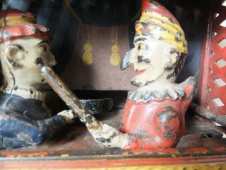 19thC Antique Punch and Judy Cast Iron Mechanical Bank,  Shepard Hardware Co,  NR 2